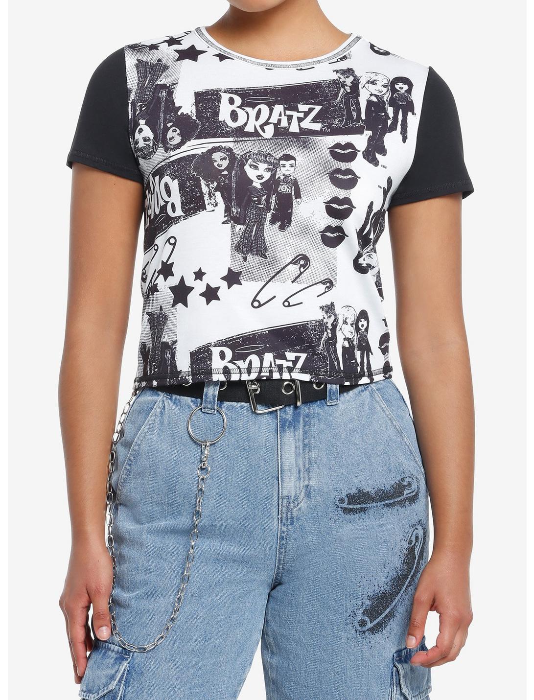 Bratz Pretty 'N' Punk Newsprint Girls Baby T-Shirt, BLACK, hi-res