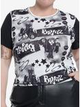 Bratz Pretty 'N' Punk Newsprint Girls Baby T-Shirt Plus Size, BLACK, hi-res