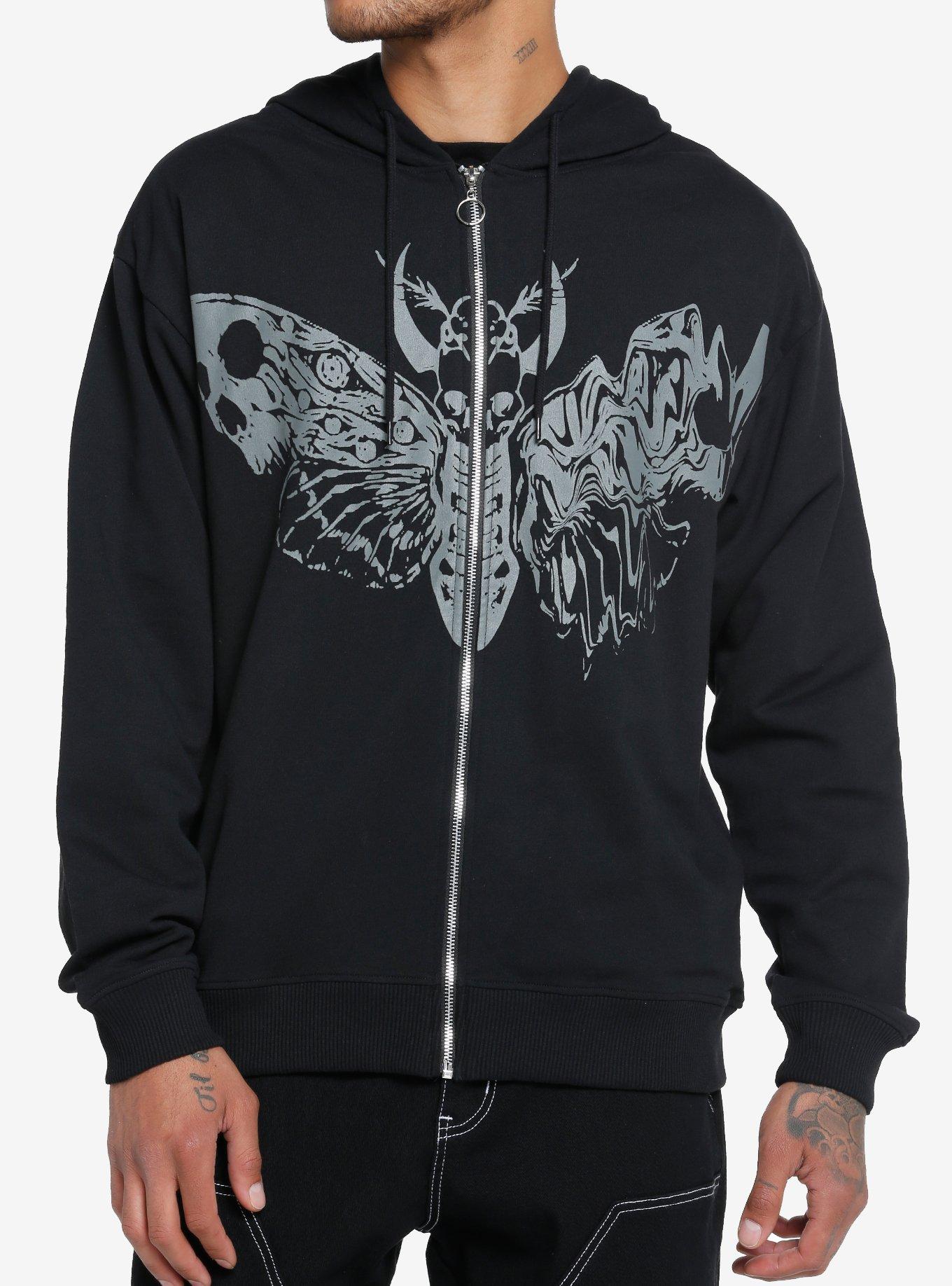 Trippy Death Moth Zip-Up Hoodie, , hi-res