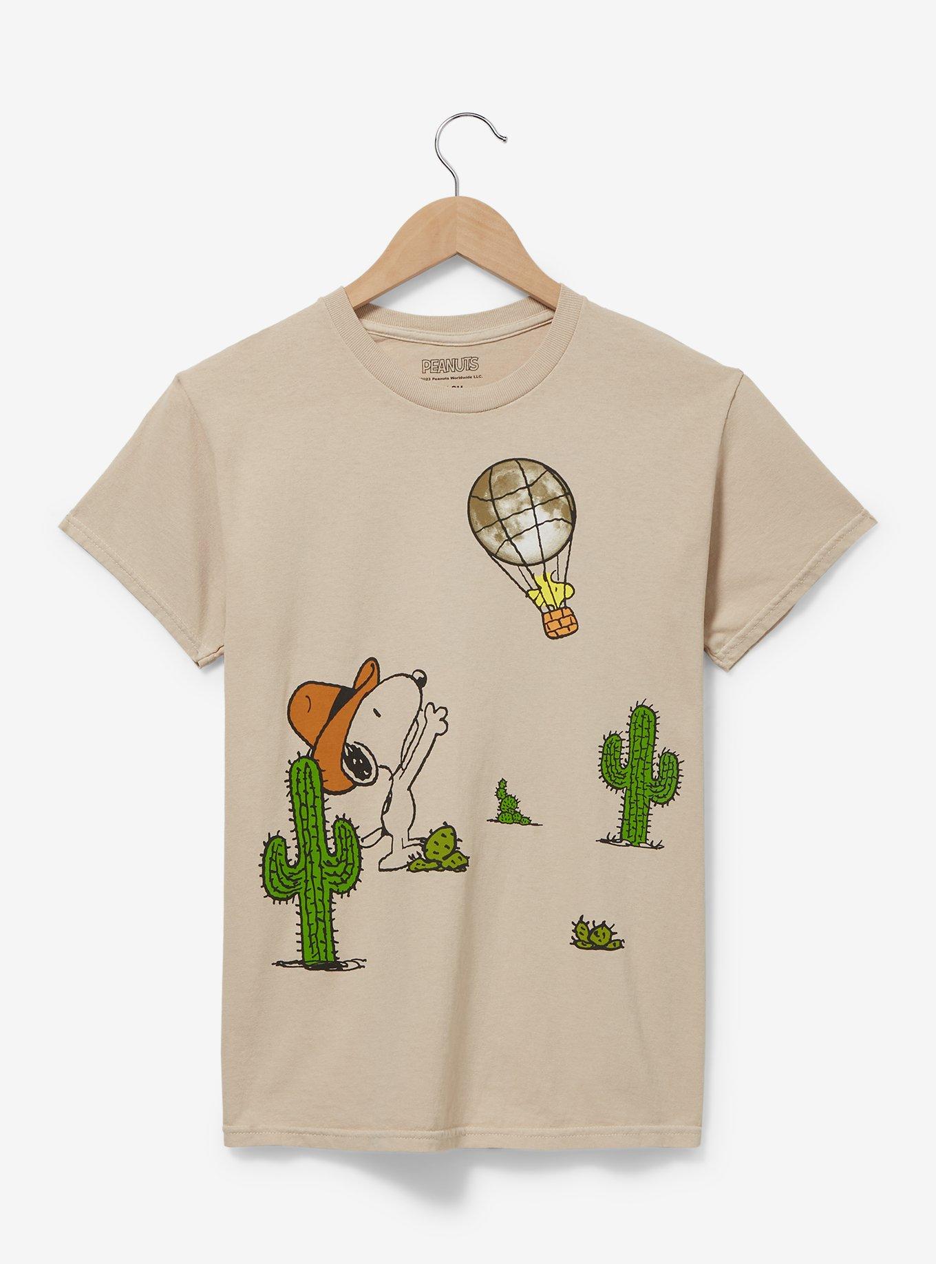 Peanuts Snoopy & Woodstock Western Portrait Women's T-Shirt - BoxLunch Exclusive, BROWN, hi-res