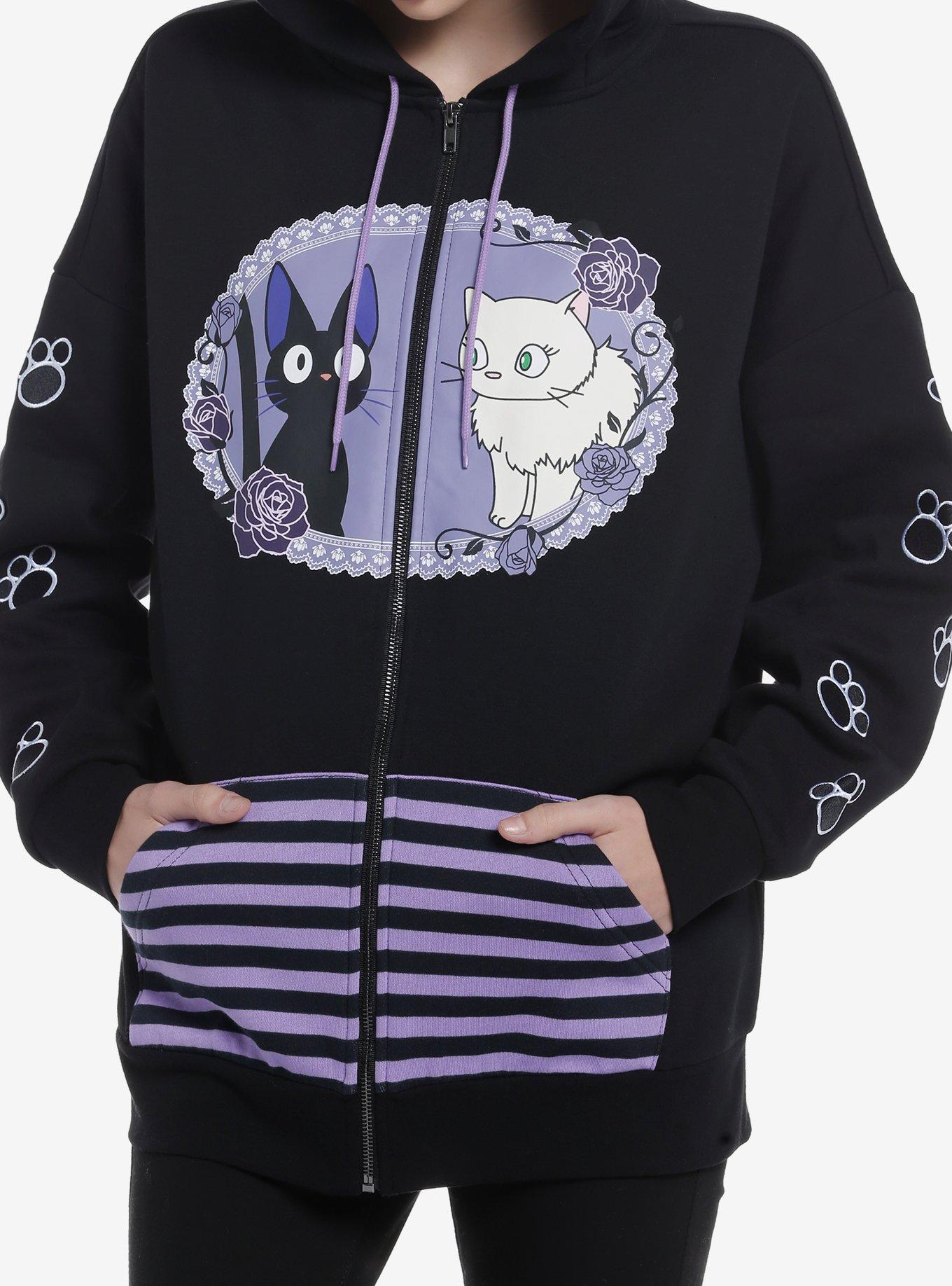 Studio Ghibli Kiki's Delivery Service Jiji & Lily Cat Ear Girls Hoodie, MULTI, hi-res