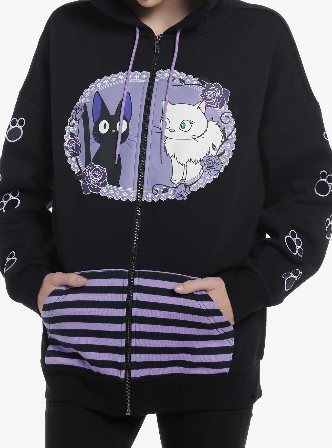 Studio Ghibli Kiki's Delivery Service Jiji & Lily Cat Ear Girls Hoodie, , hi-res