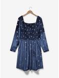 Disney Mickey Mouse Snowflake Allover Print Plus Size Long Sleeve Smock Dress - BoxLunch Exclusive, NAVY, hi-res