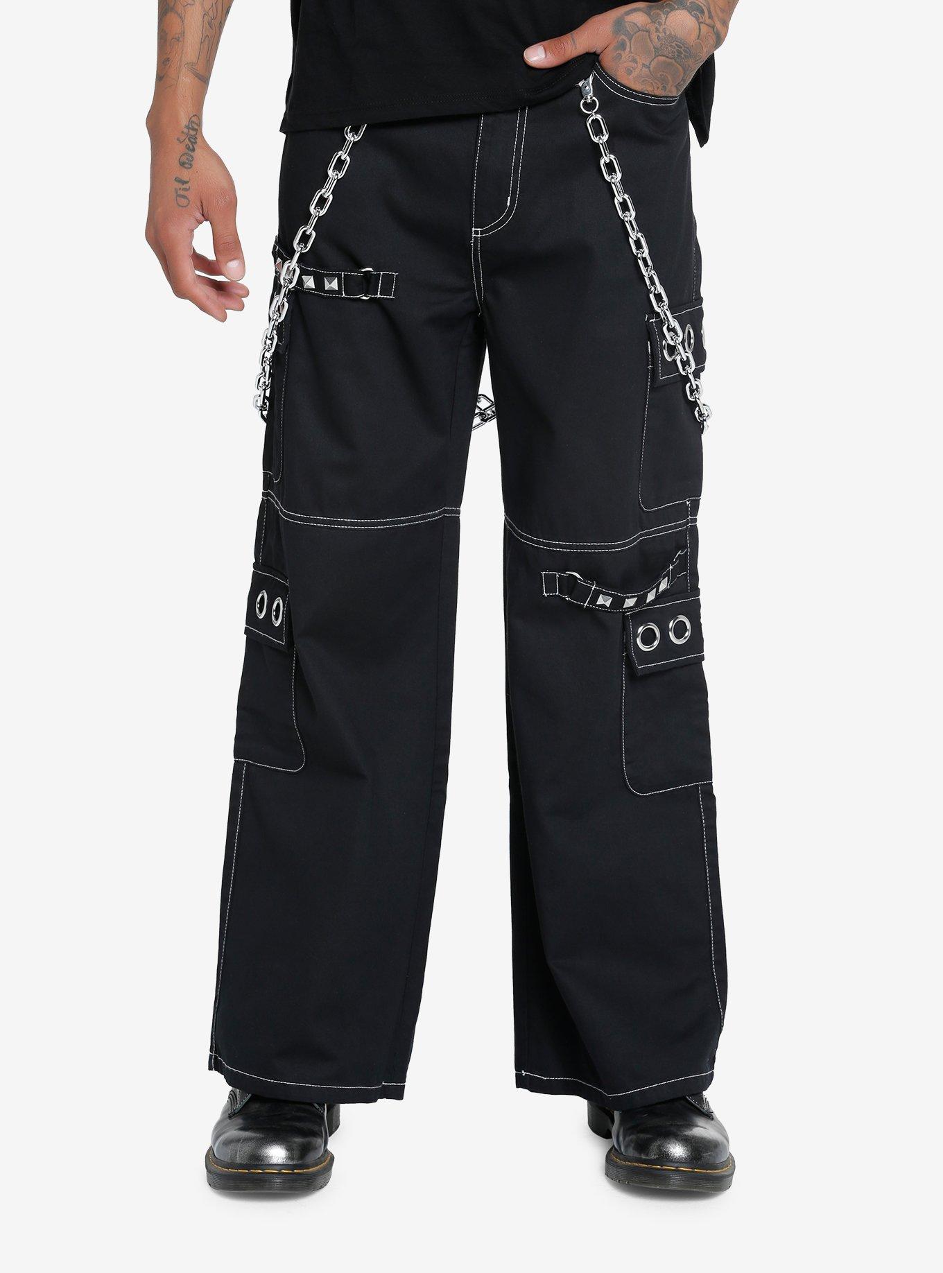 Hot Topic Black Side Chain Zipper Carpenter Pants