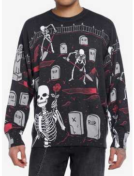 Social Collision® Skeletons Digging Graves Sweater, , hi-res