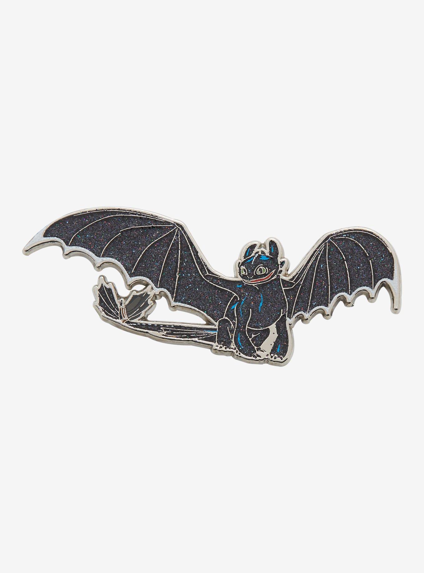 How to Train Your Dragon Toothless Glitter Portrait Enamel Pin - BoxLunch Exclusive