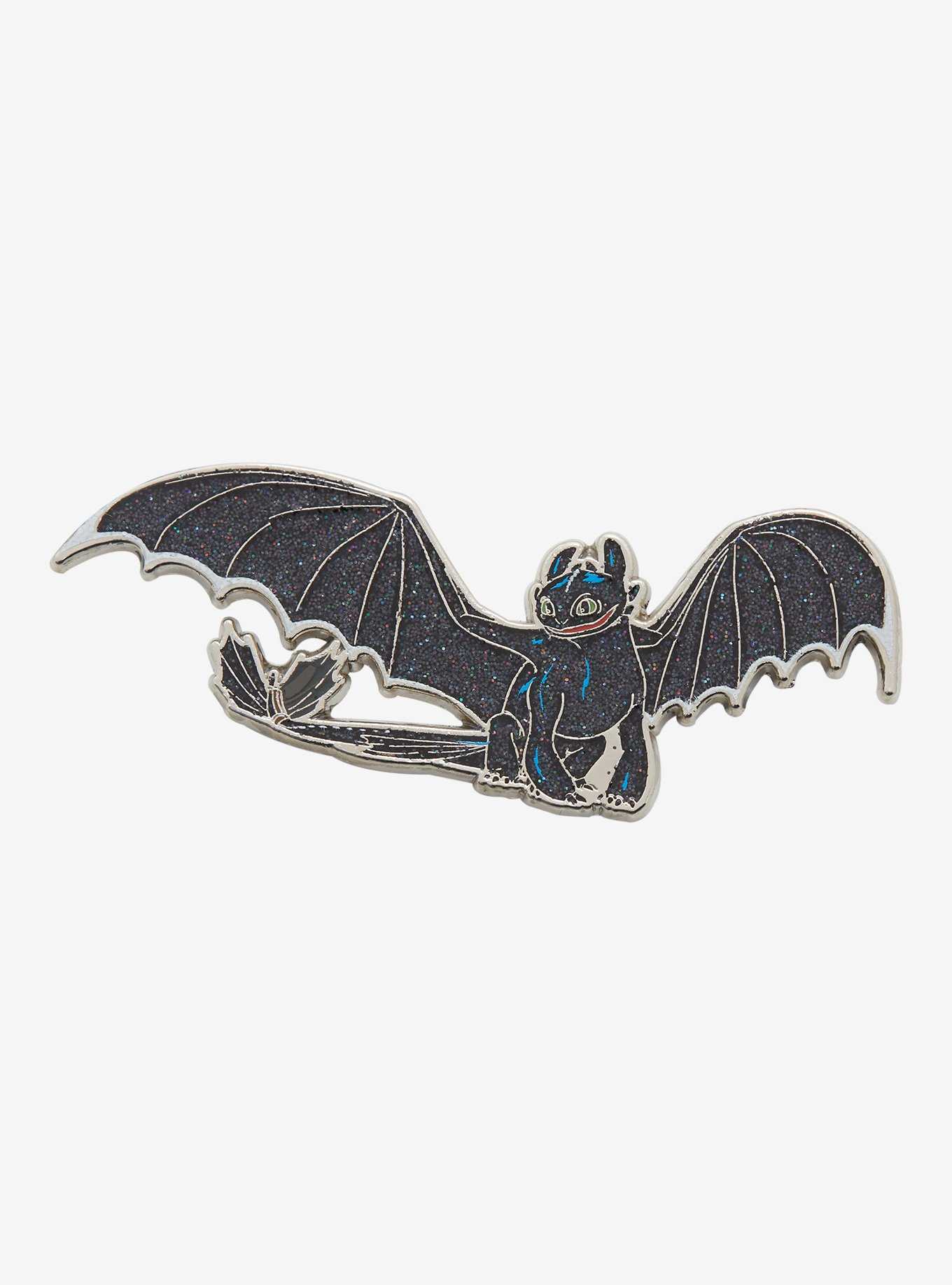 How to Train Your Dragon Toothless Glitter Portrait Enamel Pin - BoxLunch Exclusive, , hi-res