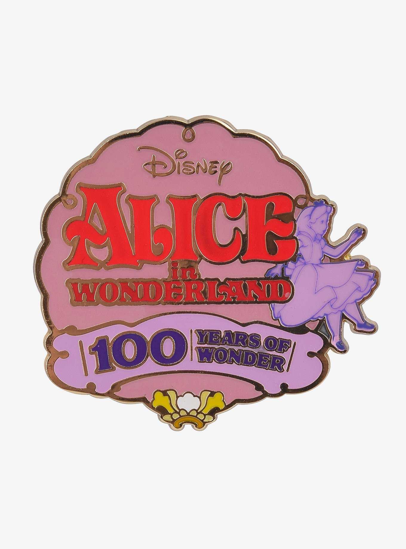 Disney 100 Alice in Wonderland Logo Enamel Pin - BoxLunch Exclusive, , hi-res