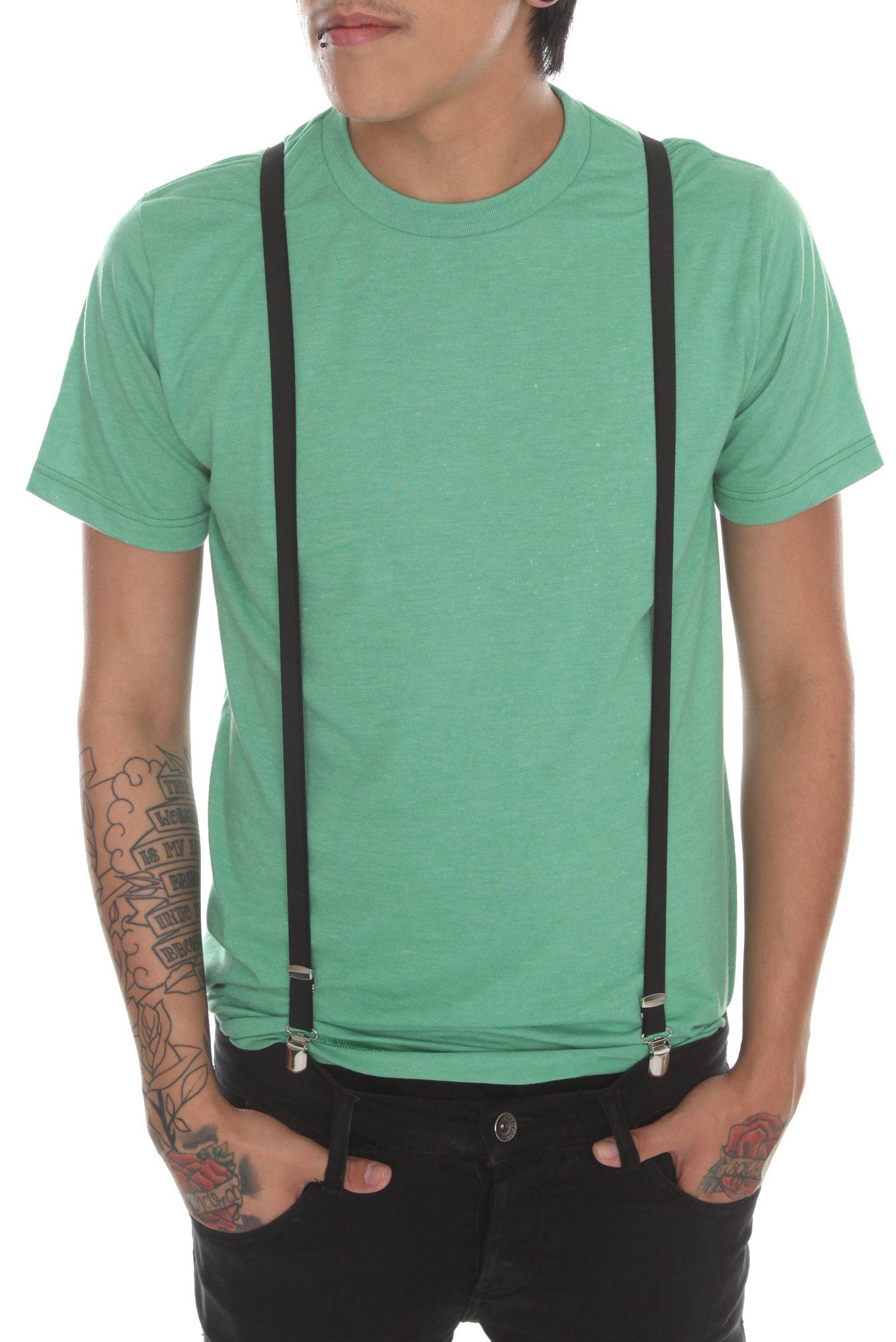 Black Skinny Suspenders, , hi-res