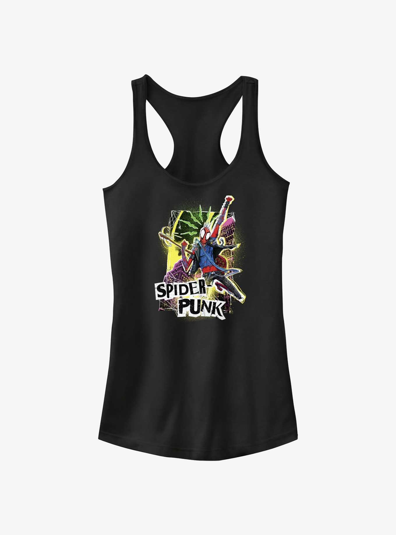 Marvel Spider-Man: Across The Spiderverse Spider-Punk Poster Girls Tank, BLACK, hi-res