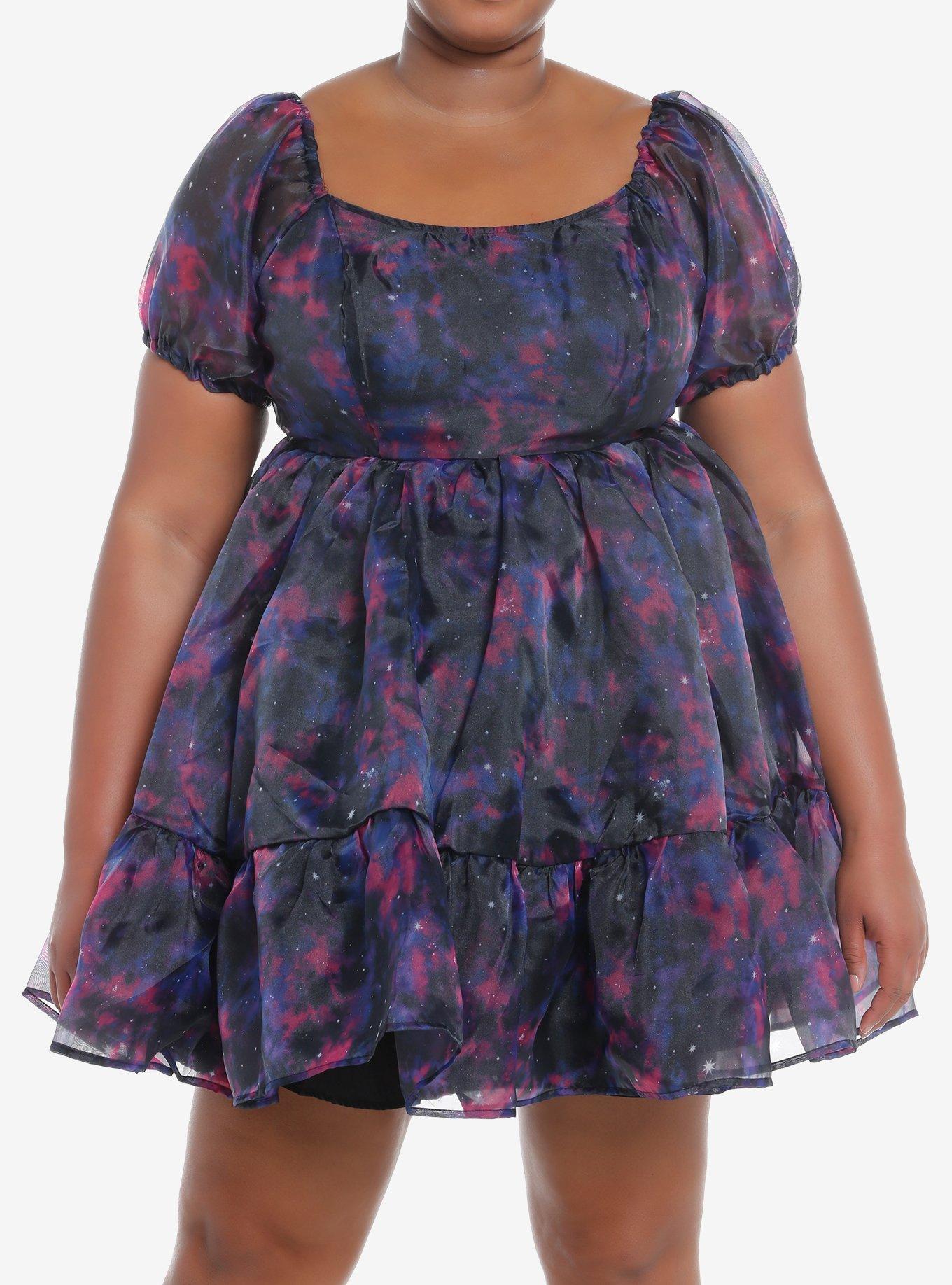 Hot Topic Cosmic Aura Woven Button-Up Corduroy Twofer Dress Plus