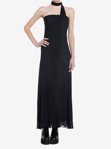 Black Cosmic Dress Topic Strapless | Neck Aura Tie Hot Maxi