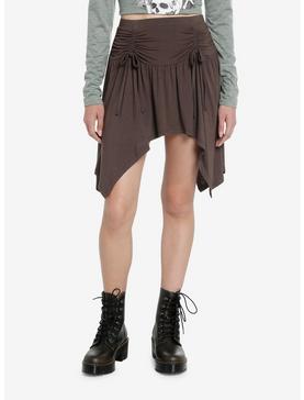 Thorn & Fable Grey Ruched Front Mini Skirt, , hi-res