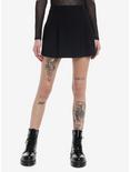 Black Pleated Mini Skirt, GREY, hi-res