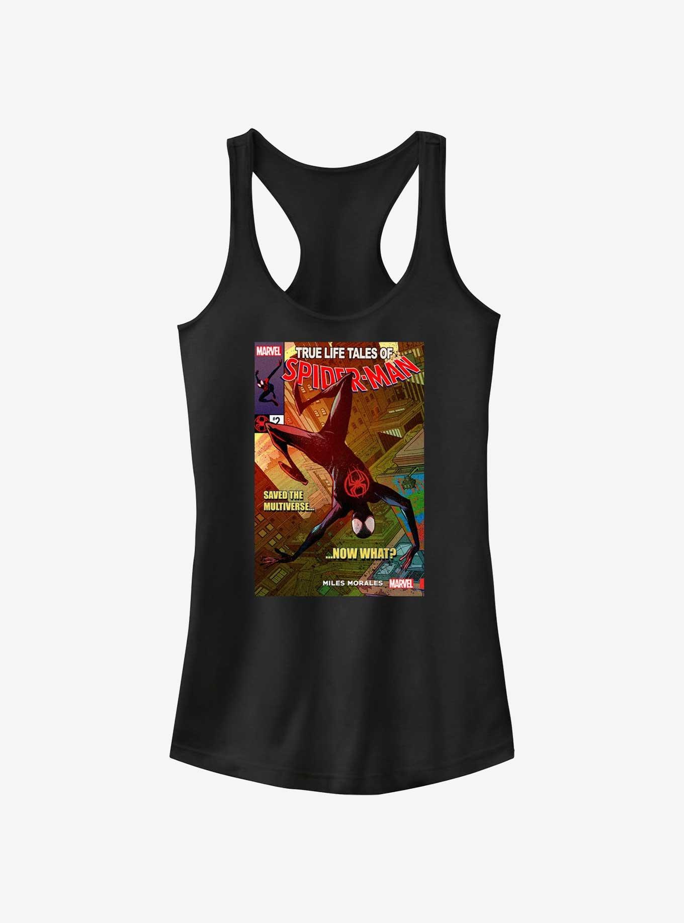 Marvel Spider-Man: Across The Spiderverse Comic Cover Girls Tank, BLACK, hi-res