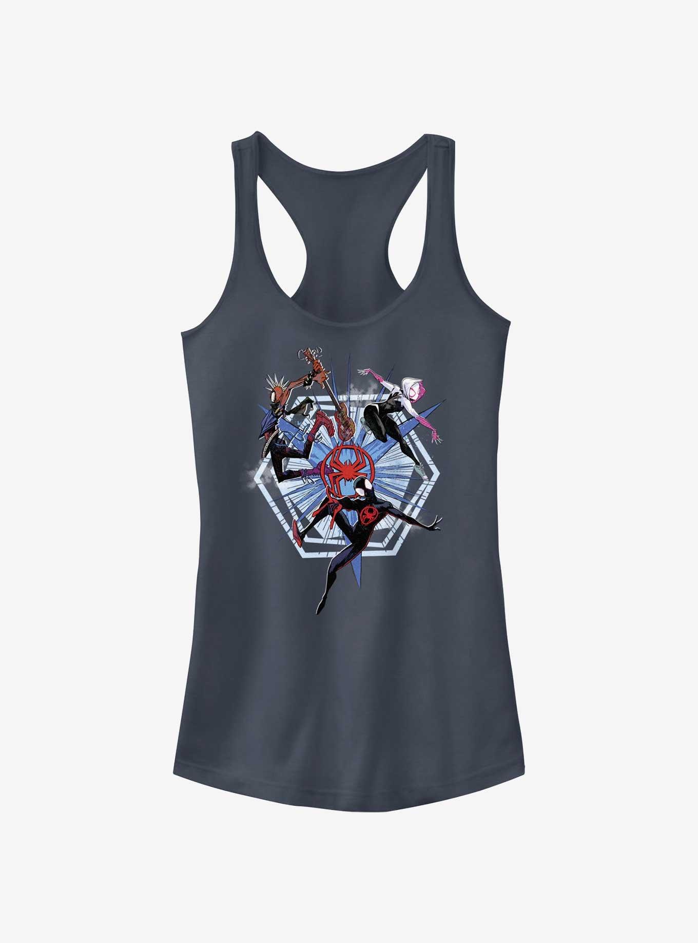 Marvel Spider-Man: Across The Spiderverse Trio Badge Spider-Punk Miles Morales Spider-Gwen Girls Tank, , hi-res