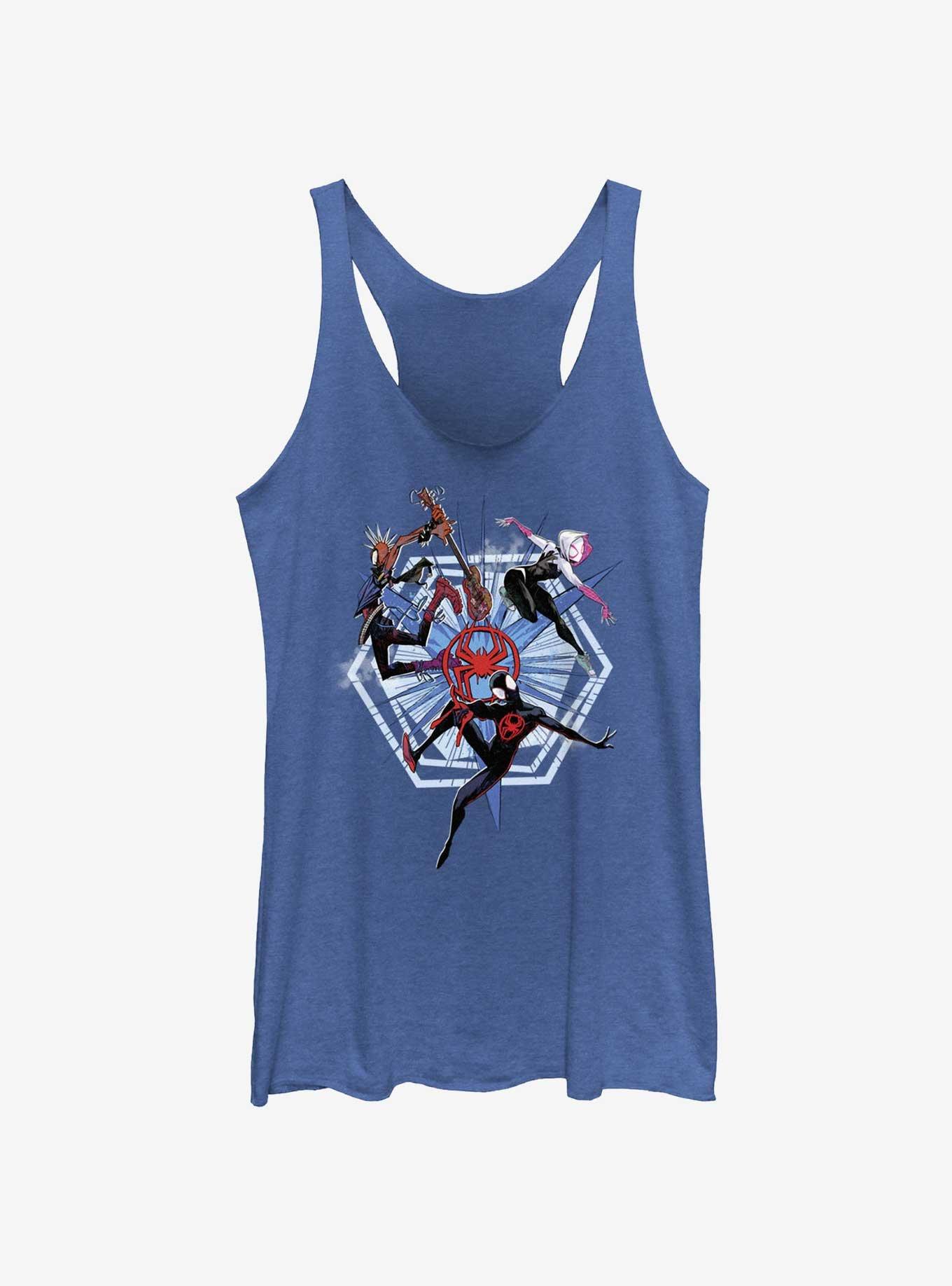 Marvel Spider-Man: Across The Spiderverse Trio Badge Spider-Punk Miles Morales Spider-Gwen Girls Tank