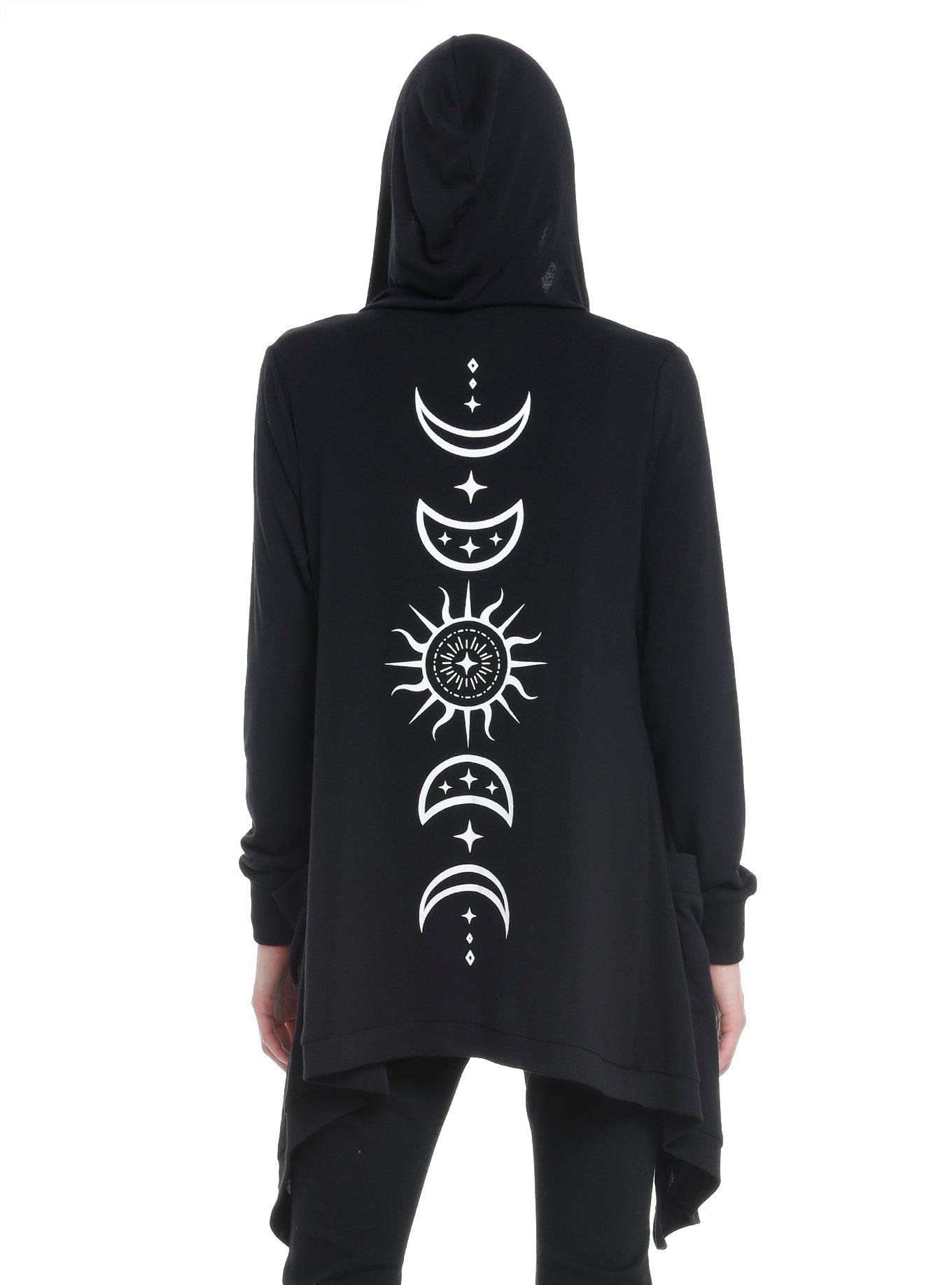 Moon Phase Girls Hooded Drape Cardigan, , hi-res