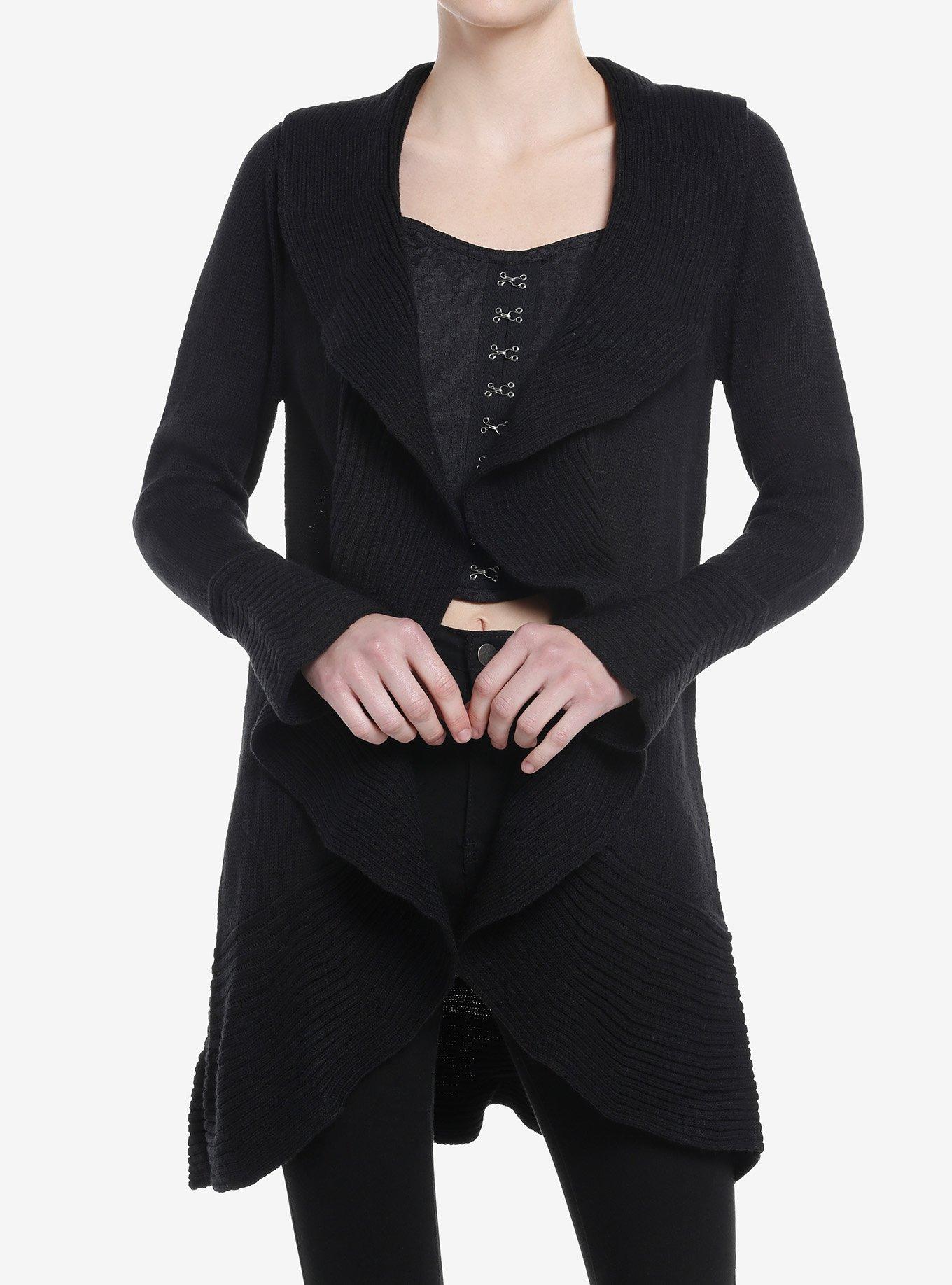 Ruffle front cardigan sales