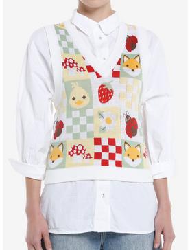 Thorn & Fable Forest Creatures Girls Sweater Vest, , hi-res