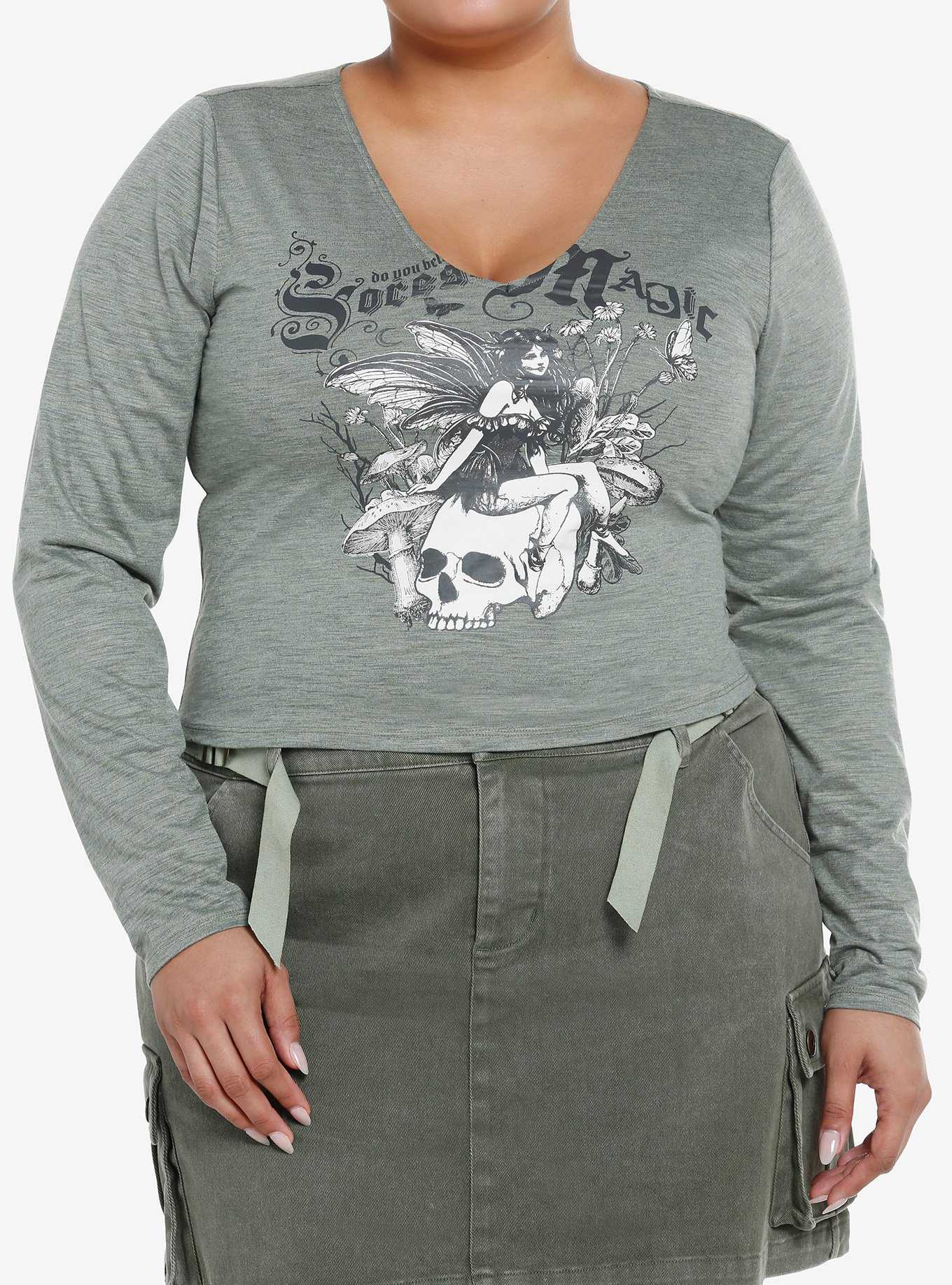 Thorn & Fable Skull Fairy Girls Long-Sleeve Top Plus Size, , hi-res
