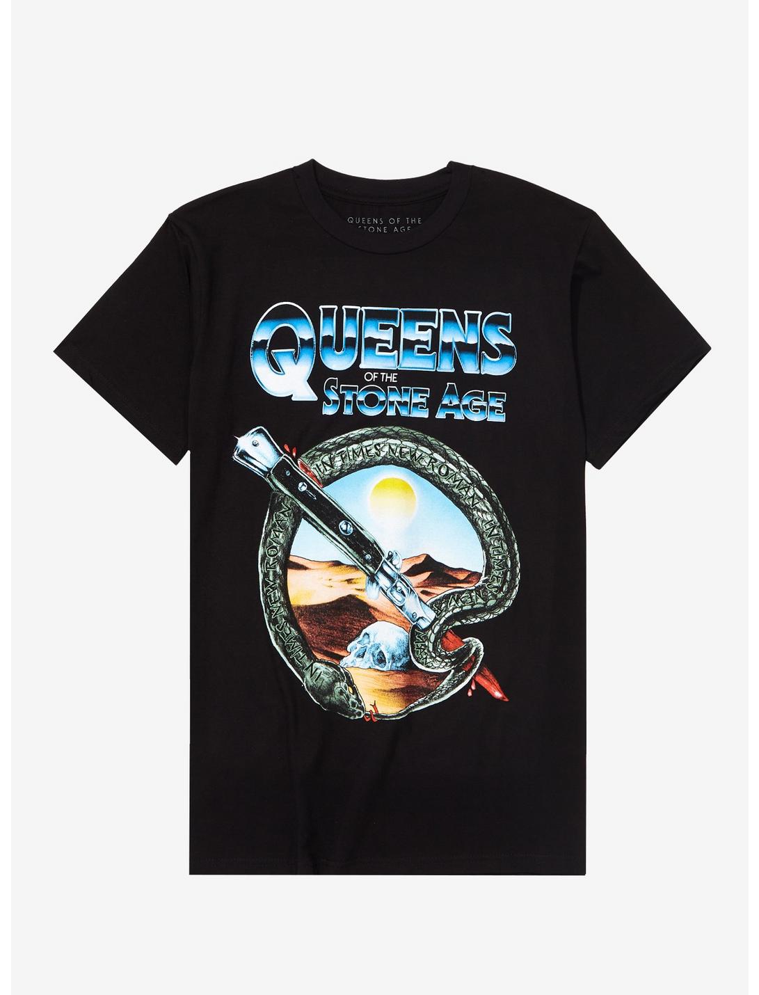 Queens Of The Stone Age Snake Knife T-Shirt, BLACK, hi-res