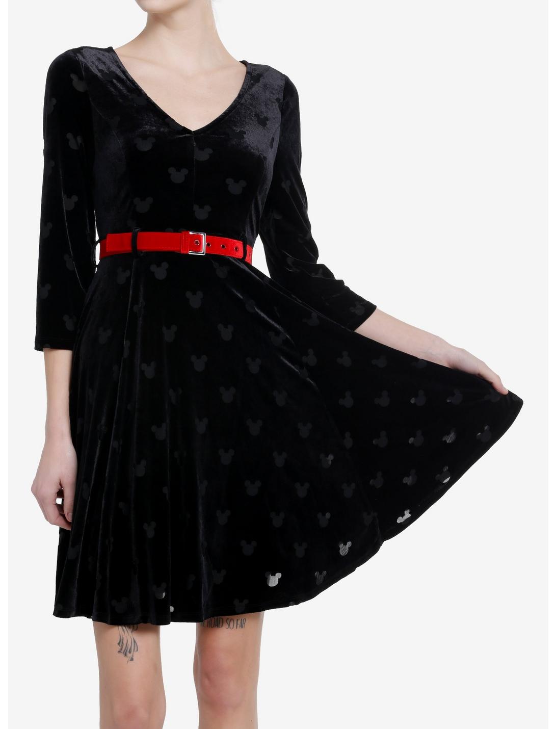 Her Universe Disney Mickey Mouse Velvet Retro Dress Her Universe Exclusive, MINNIE MOUSE DOT, hi-res