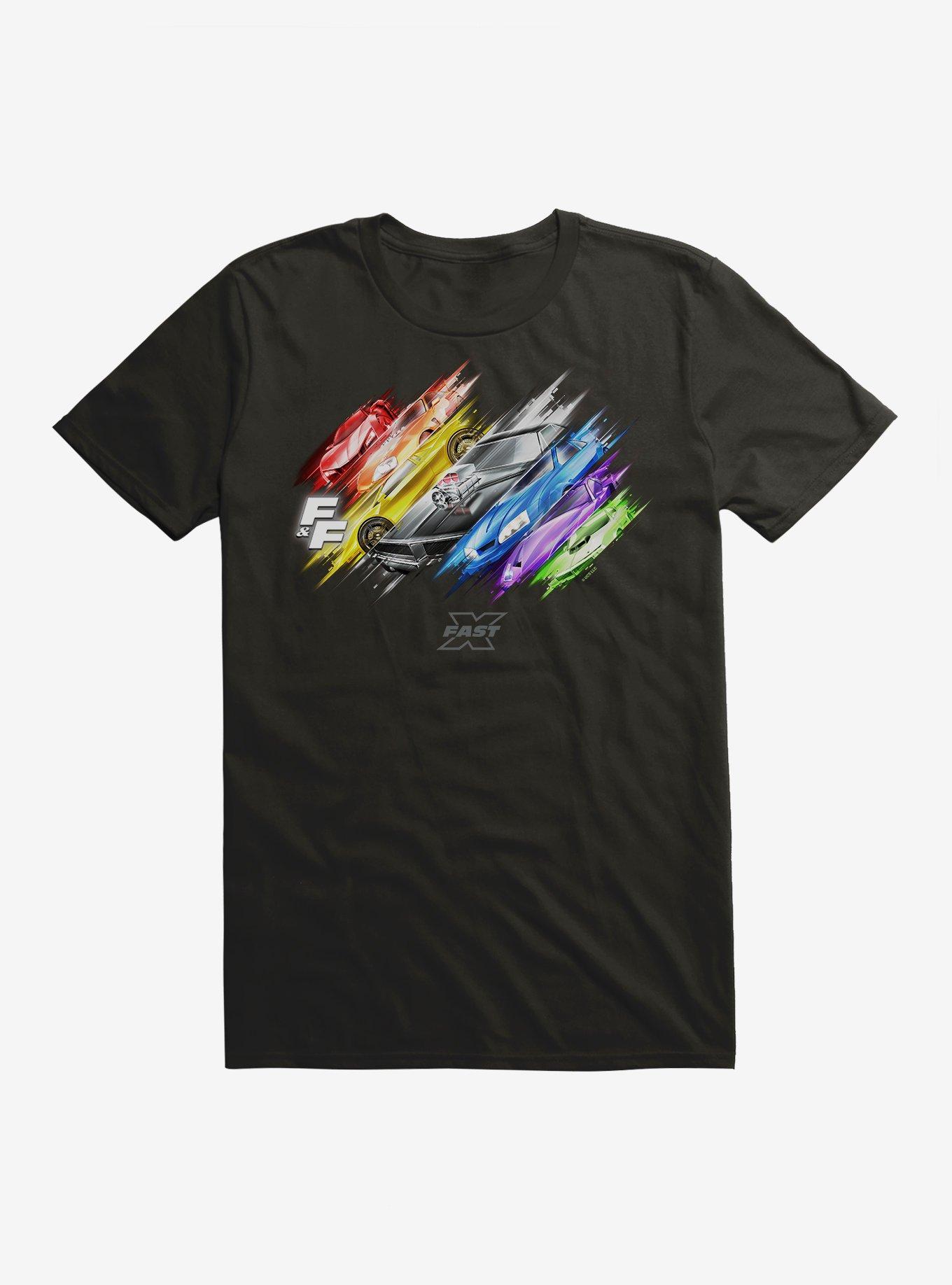 Fast X Car Line Up Slash T-Shirt, BLACK, hi-res