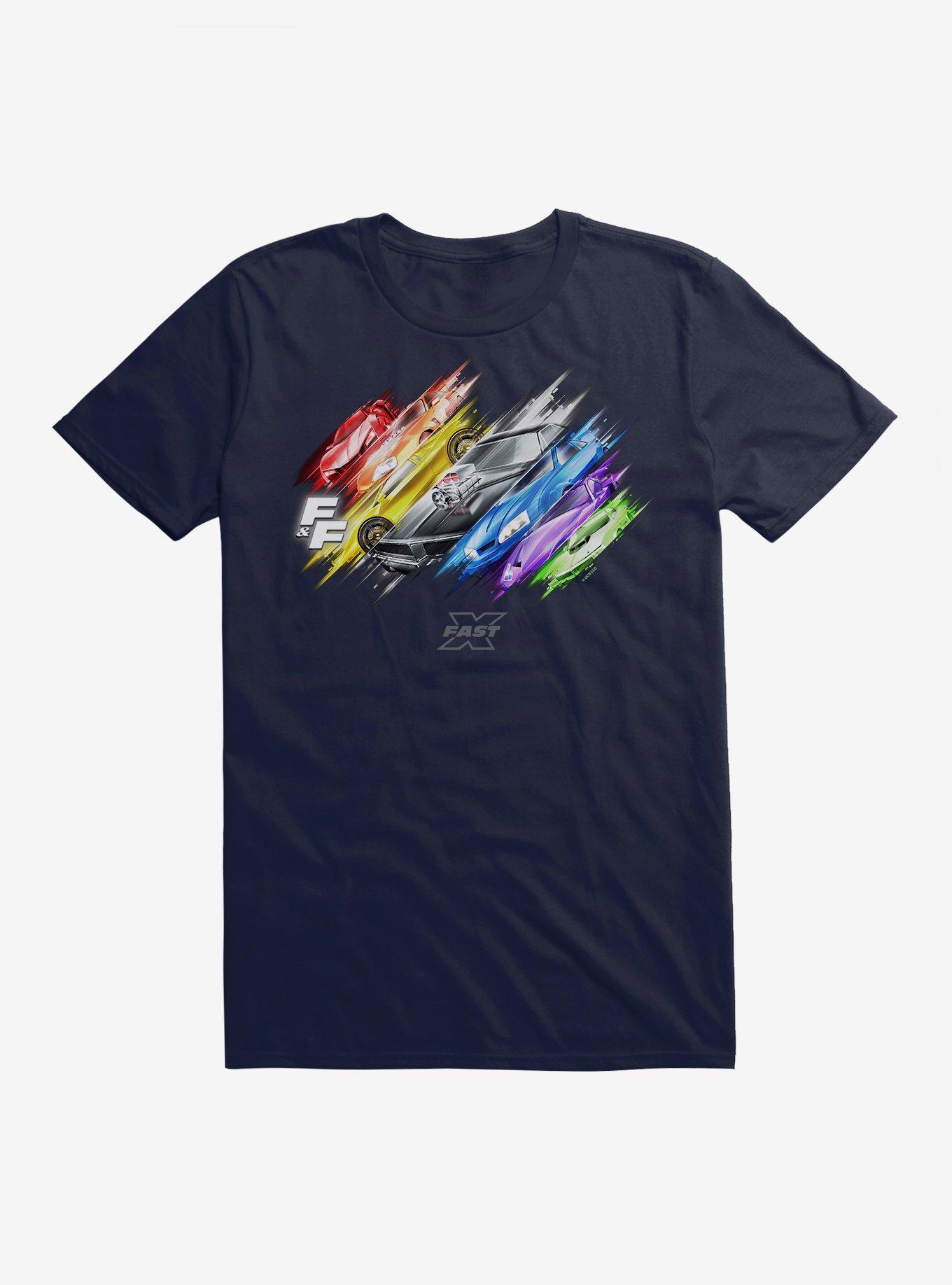 Fast X Car Line Up Slash T-Shirt, NAVY, hi-res