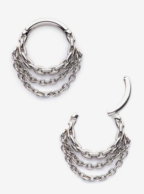 Steel Triple Chain Hinged Clicker | Hot Topic
