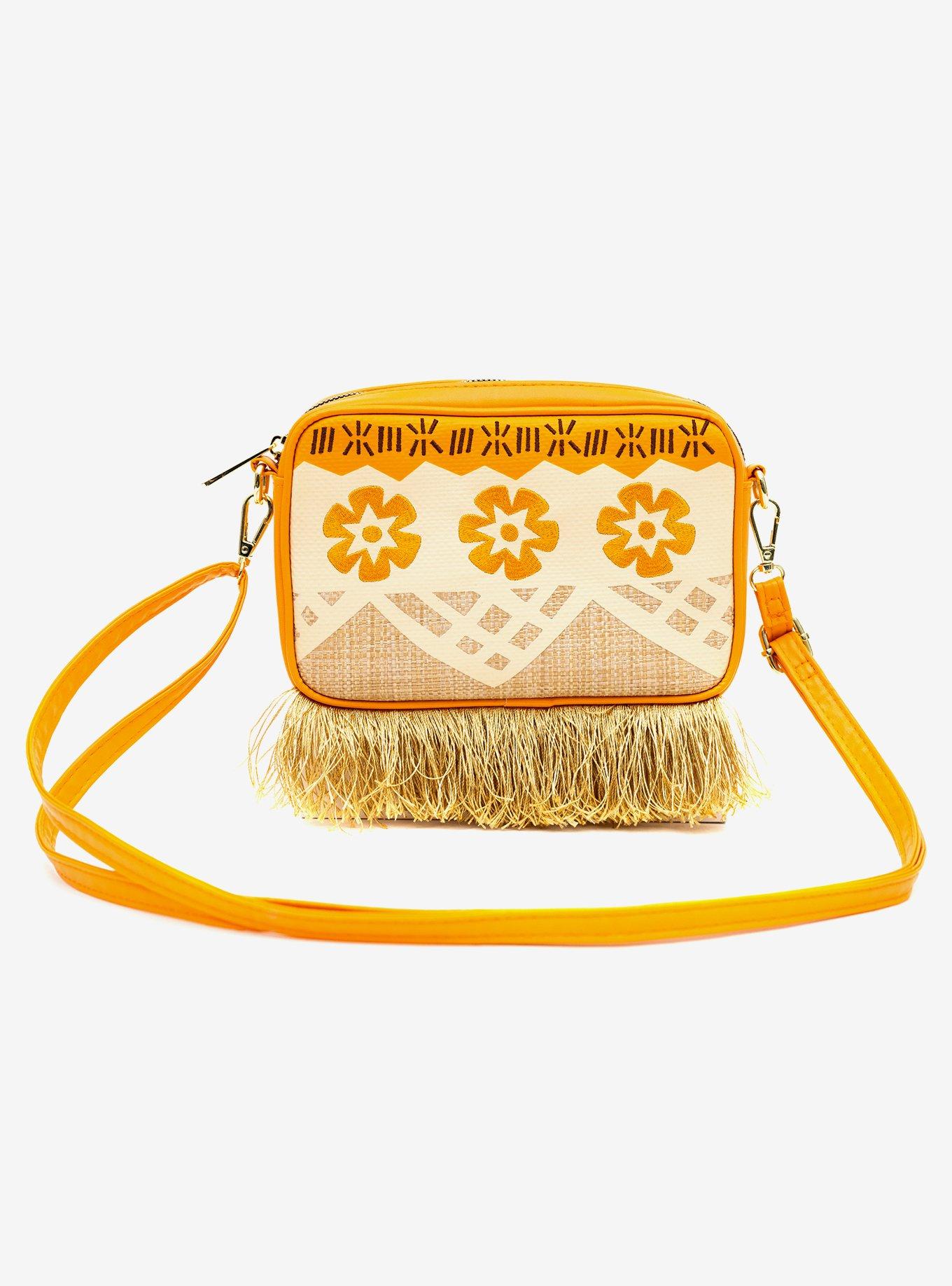 Disney Moana Embroidered Skirt Pattern Straw Crossbody Bag, , hi-res