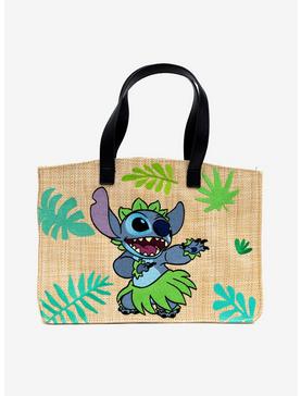 Plus Size Disney Lilo & Stitch Embroidered Straw Tote Bag, , hi-res