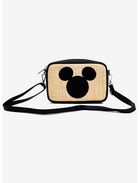Disney Mickey Mouse Embroidered Ears Straw Crossbody Bag, , hi-res