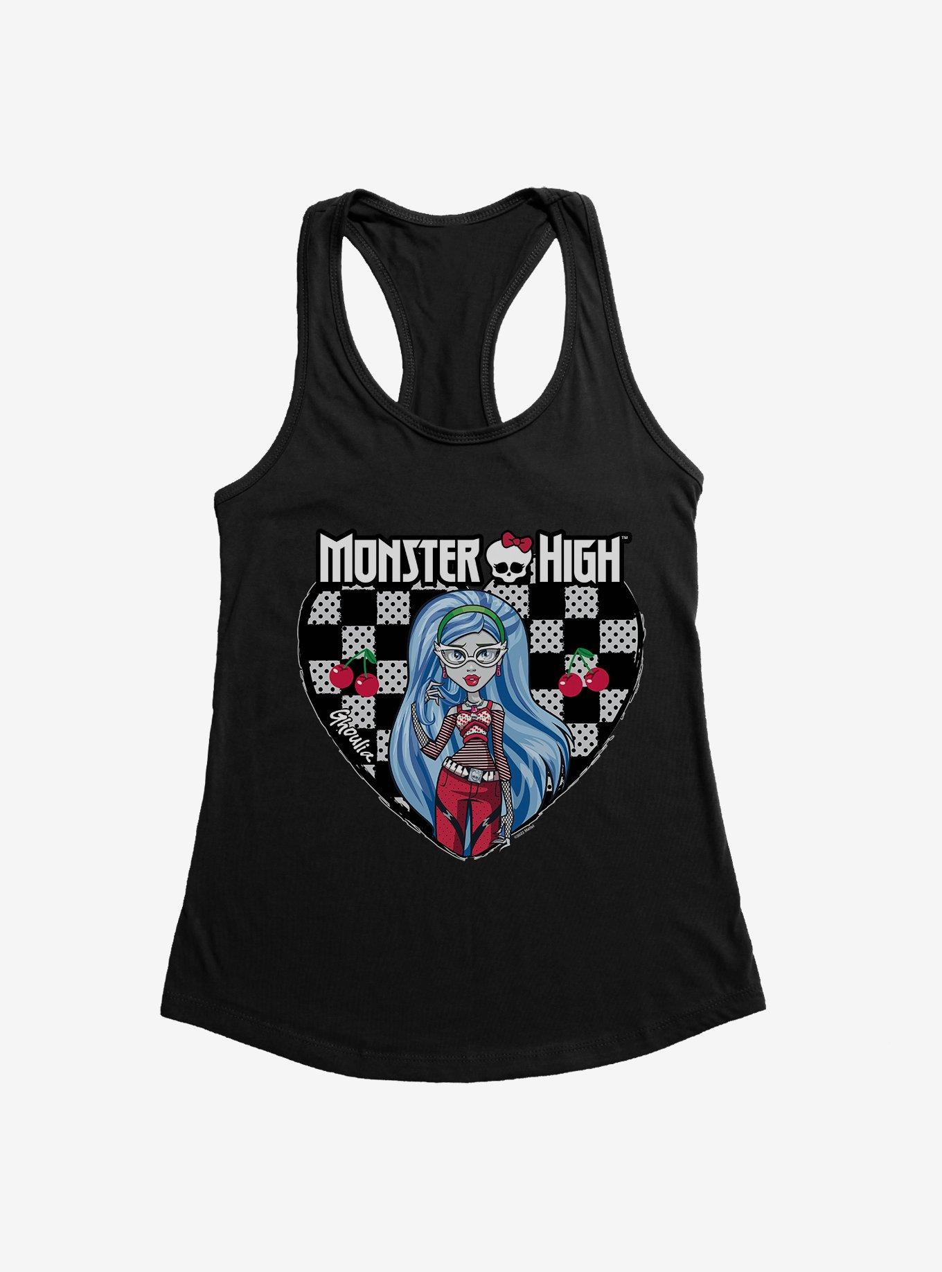 Monster High Ghoulia Yelps Checkerboard Heart Girls Tank, BLACK, hi-res