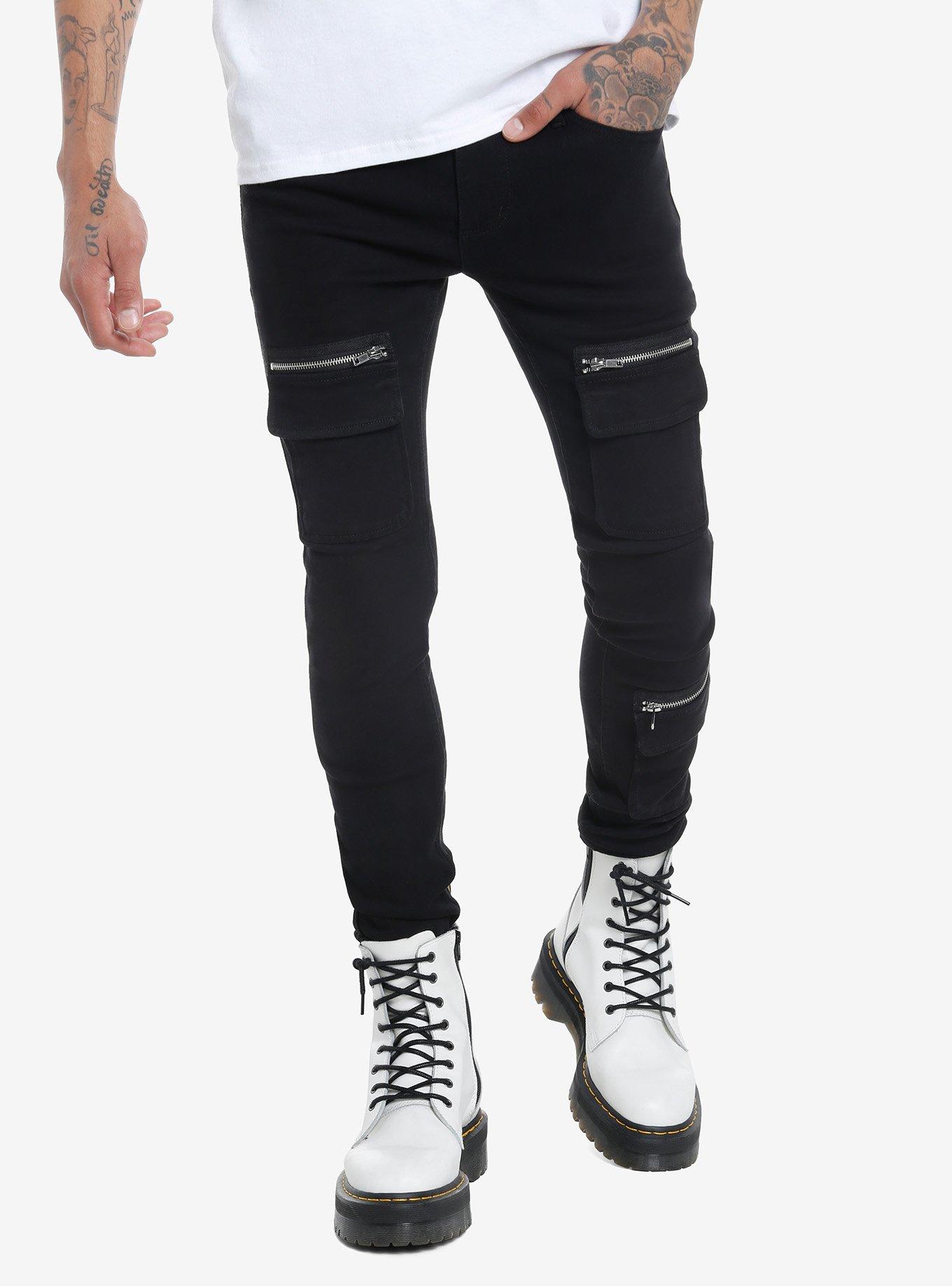 Black Zipper Pocket Stinger Pants | Hot Topic