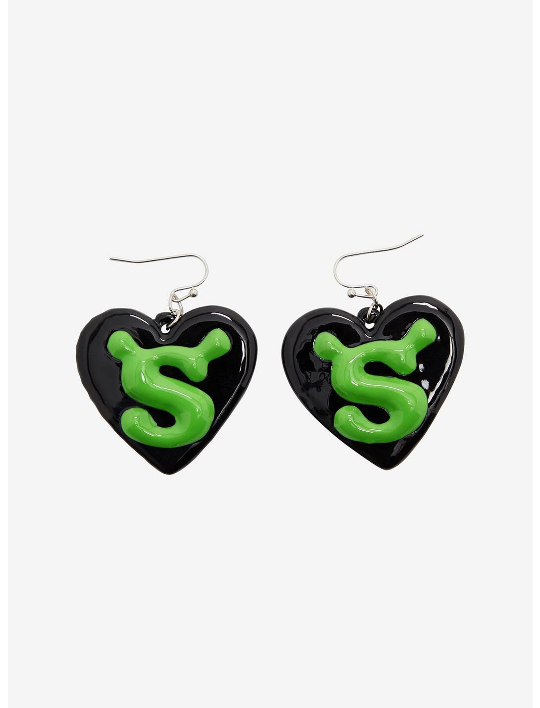 Shrek Heart Figural Earrings, , hi-res