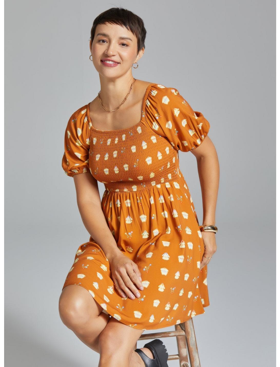 Sanrio Pompompurin Allover Print Smock Dress - BoxLunch Exclusive, NAVY, hi-res