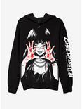 Zombie Makeout Club Bloody Heart Hands Hoodie, BLACK, hi-res