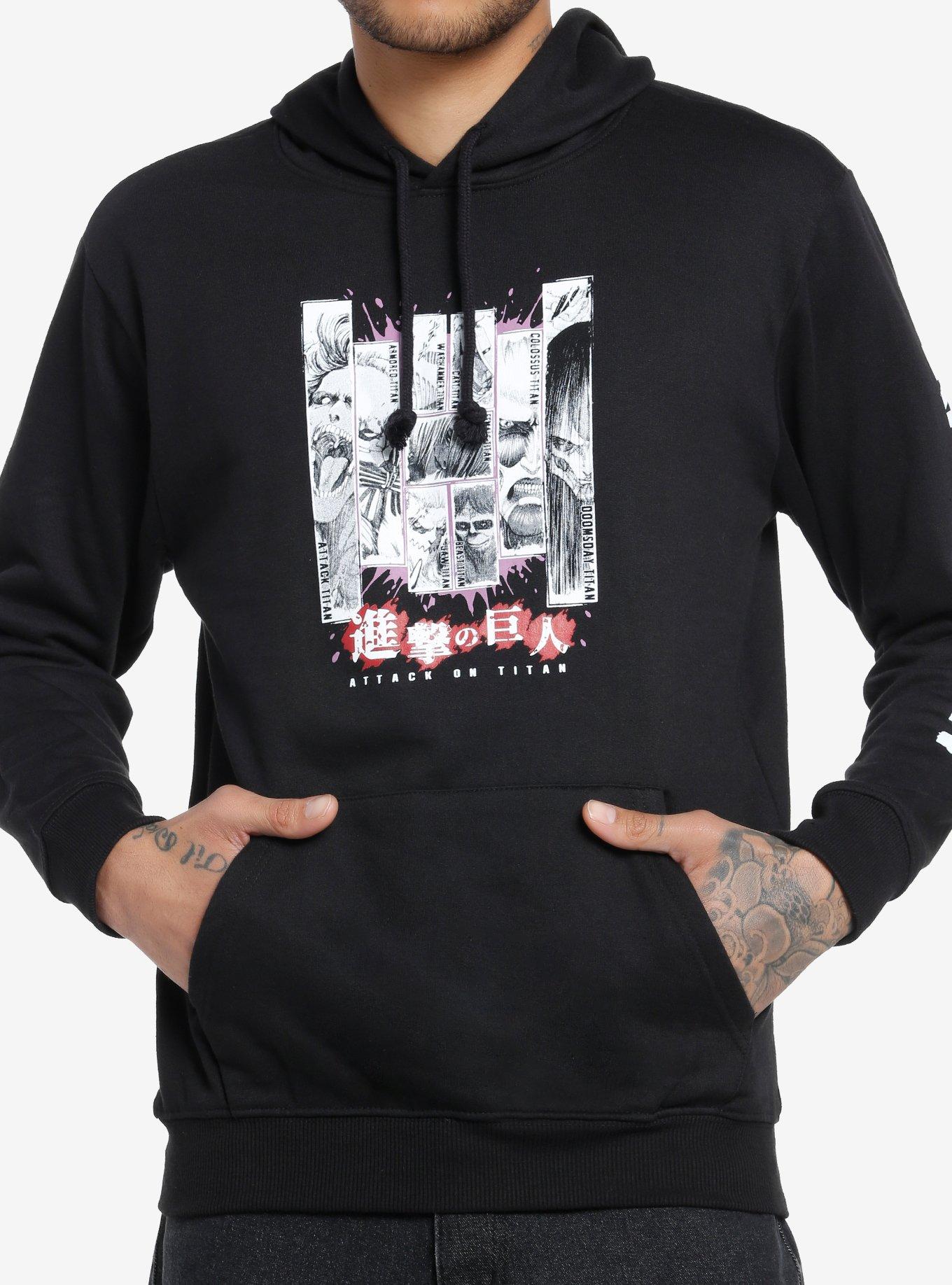 Attack On Titan Nine Titans Panel Hoodie, BLACK, hi-res