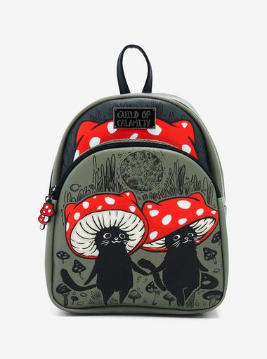 Nwt Hot topic toadstool mushroom backpack red white black deals