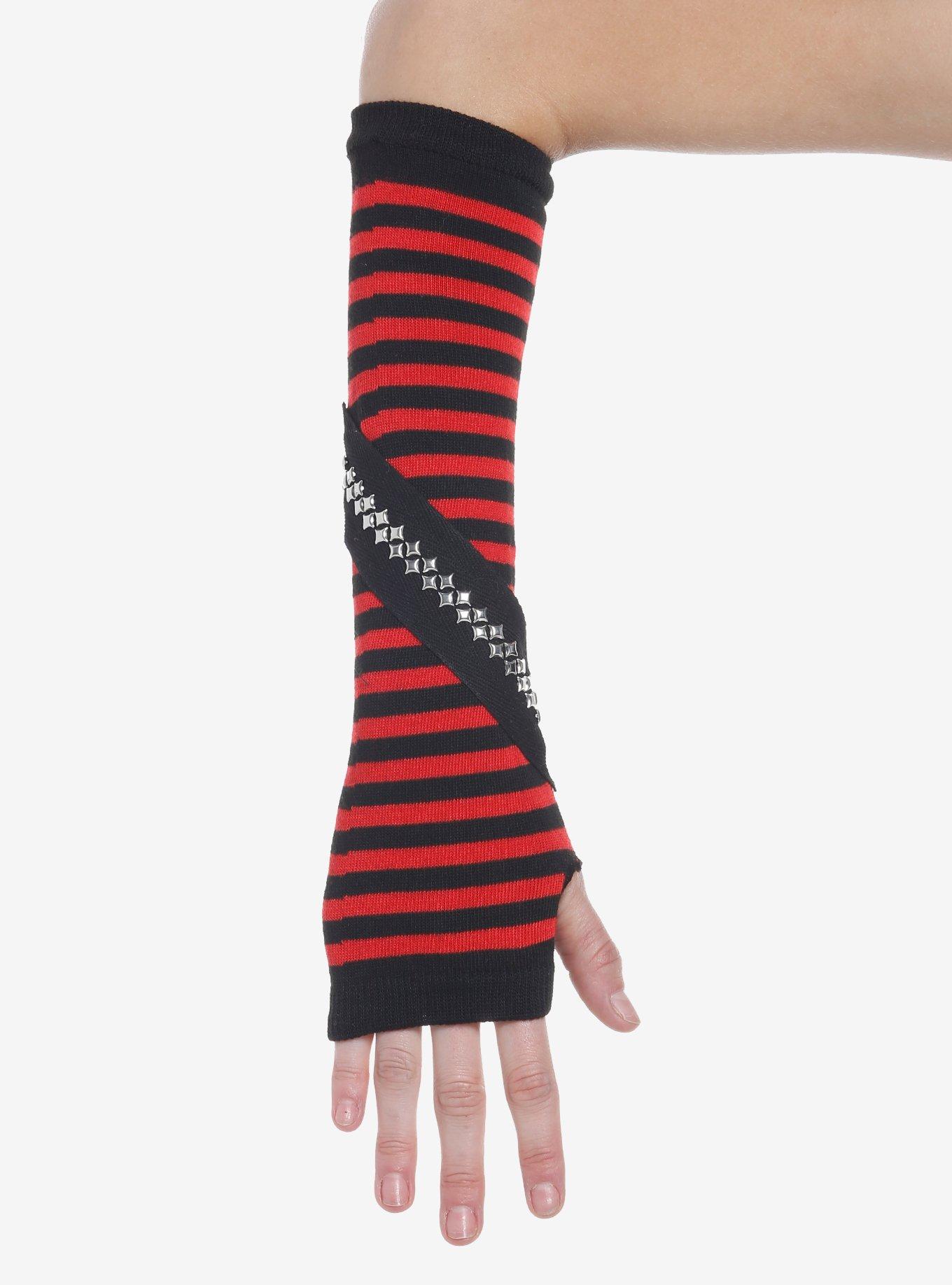 Skeleteen Punk Ripped Arm Warmers - Fingerless Long Sleeve Knitted Warmer  Gloves Goth Accessories for Men and Women