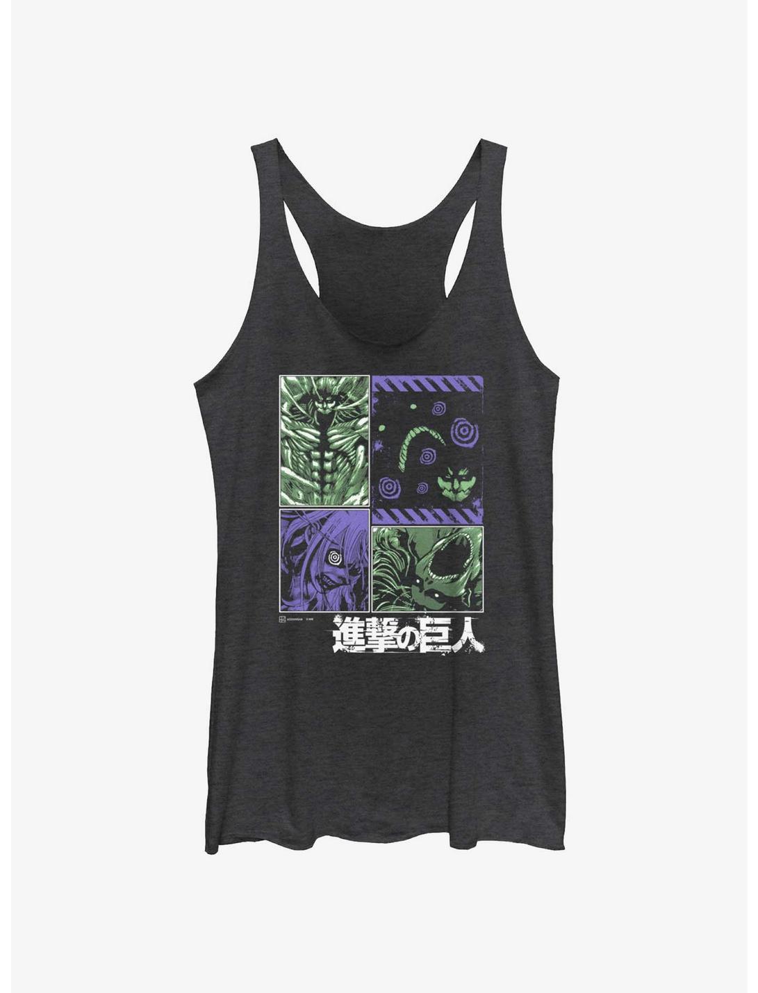 Attack on Titan Armored Founding and Attack Titans Womens Tank Top, BLK HTR, hi-res