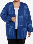 Doctor Who TARDIS Cardigan Plus Size, BLUE, hi-res
