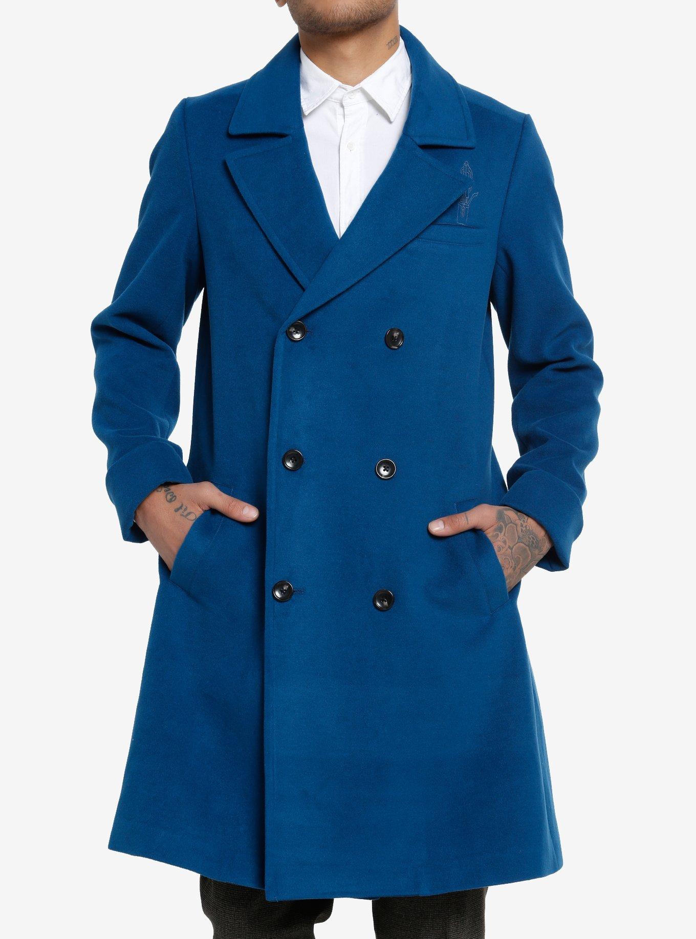 Doctor Who TARDIS Double-Breasted Coat, BLUE  NAVY, hi-res