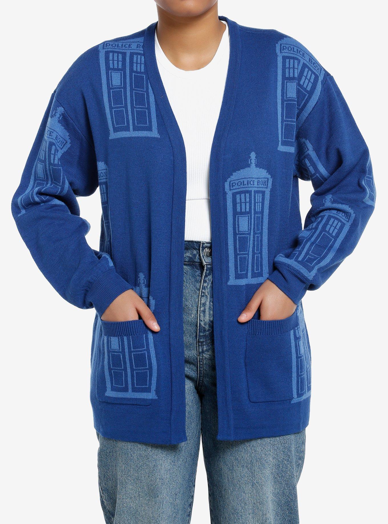 Doctor Who TARDIS Girls Cardigan, BLUE, hi-res