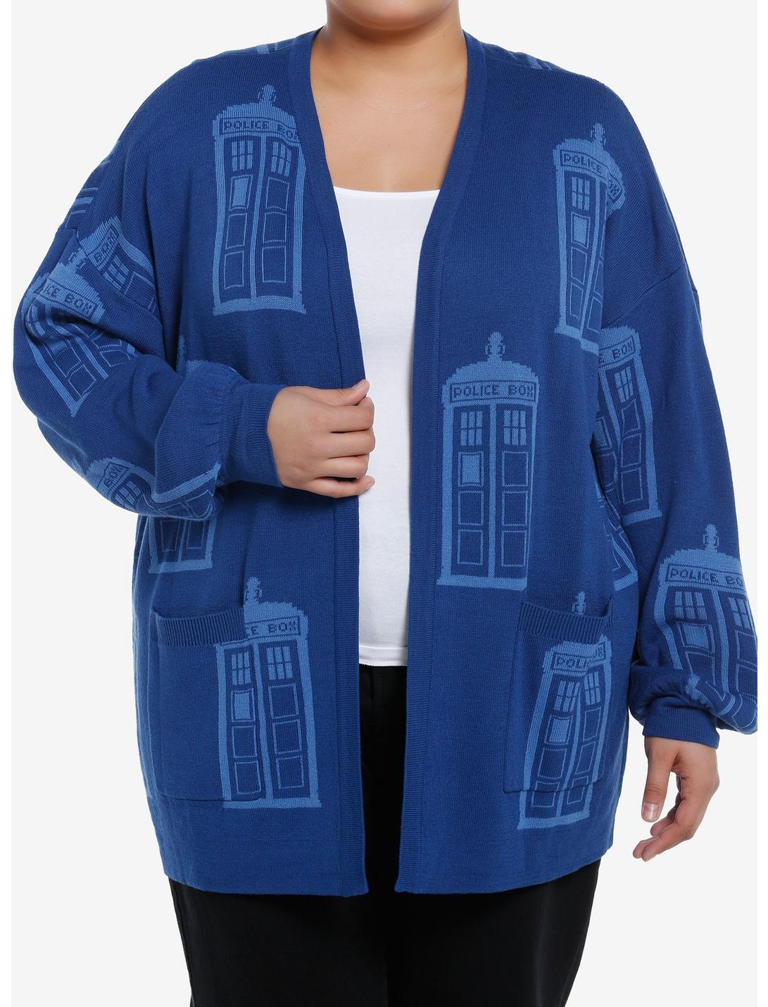 Doctor Who TARDIS Girls Cardigan Plus Size, BLUE, hi-res