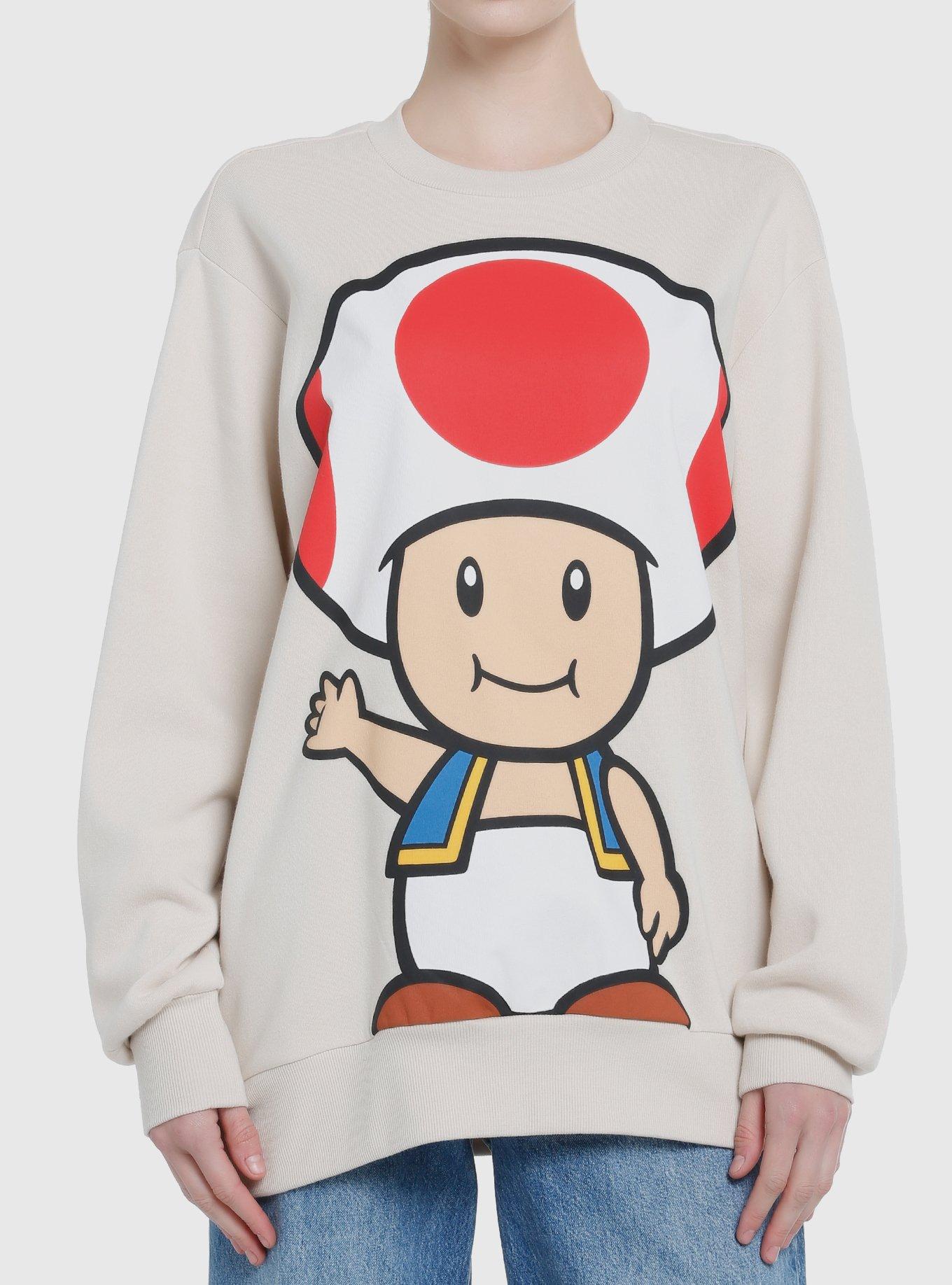 Nintendo Women's Super Mario Plus Size Graphic Sweatshirt - Navy