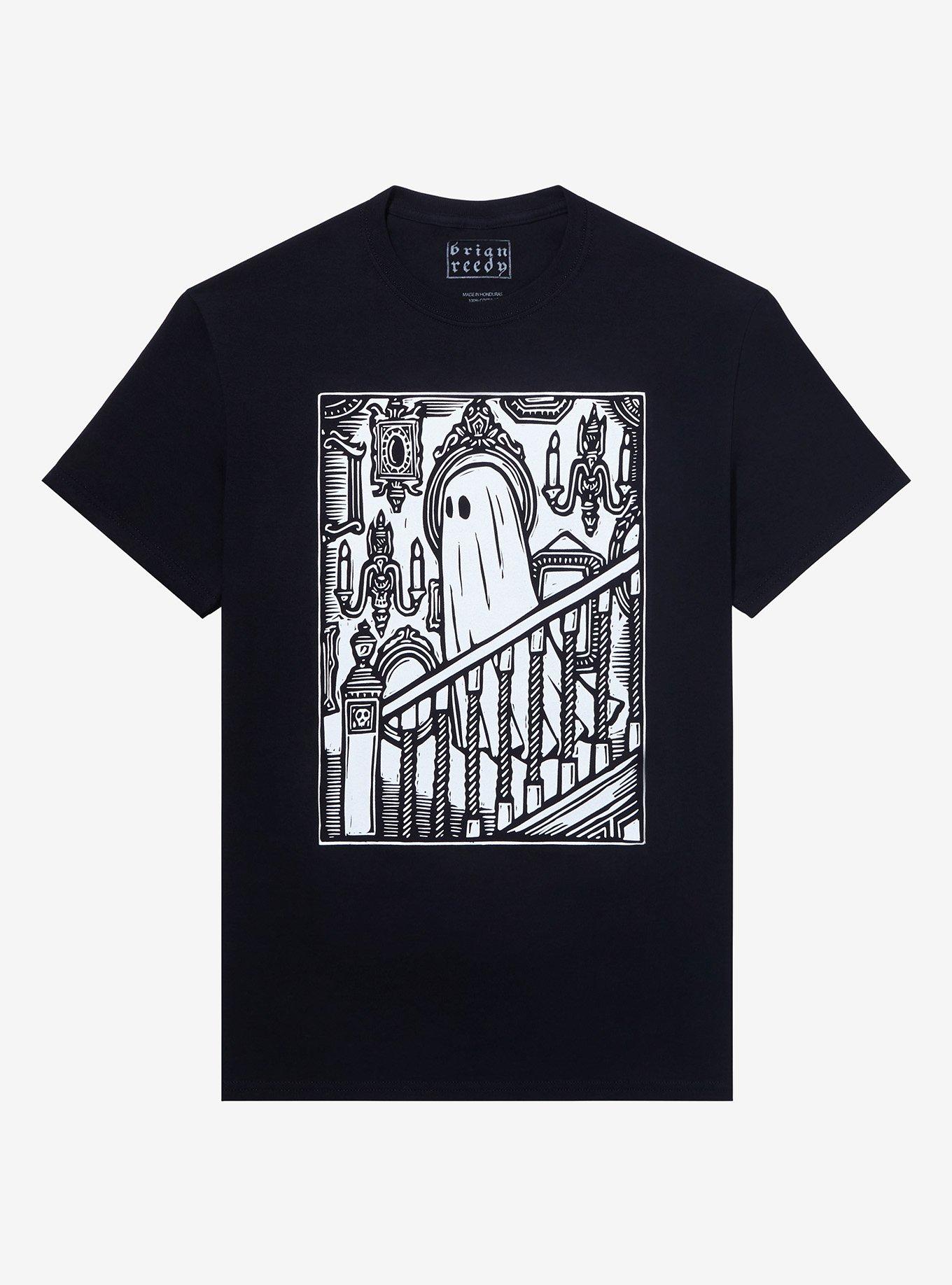 Haunted Staircase T-Shirt By Brian Reedy, BLACK, hi-res