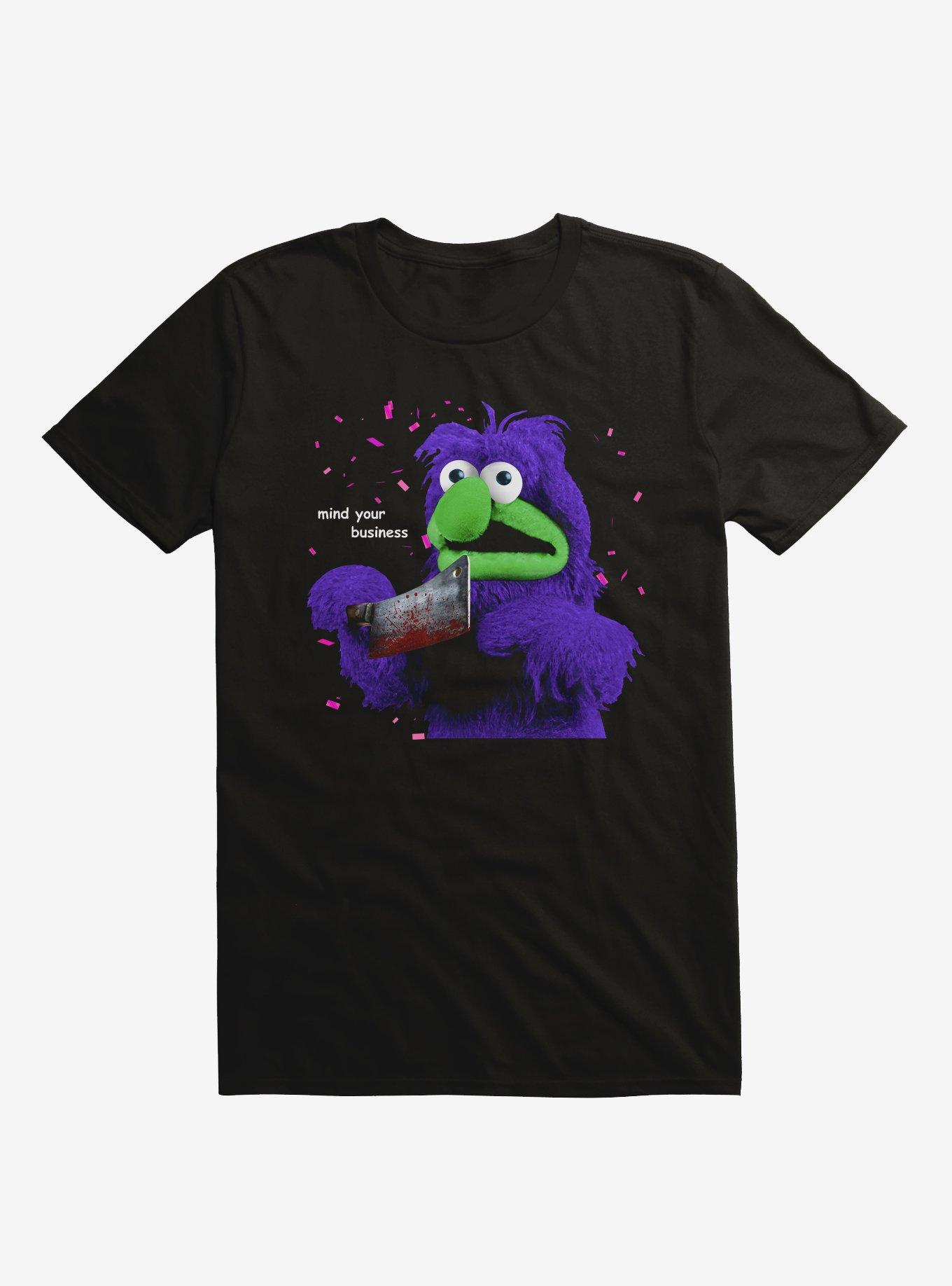 Mind Your Business Puppet Knife T-Shirt, BLACK, hi-res