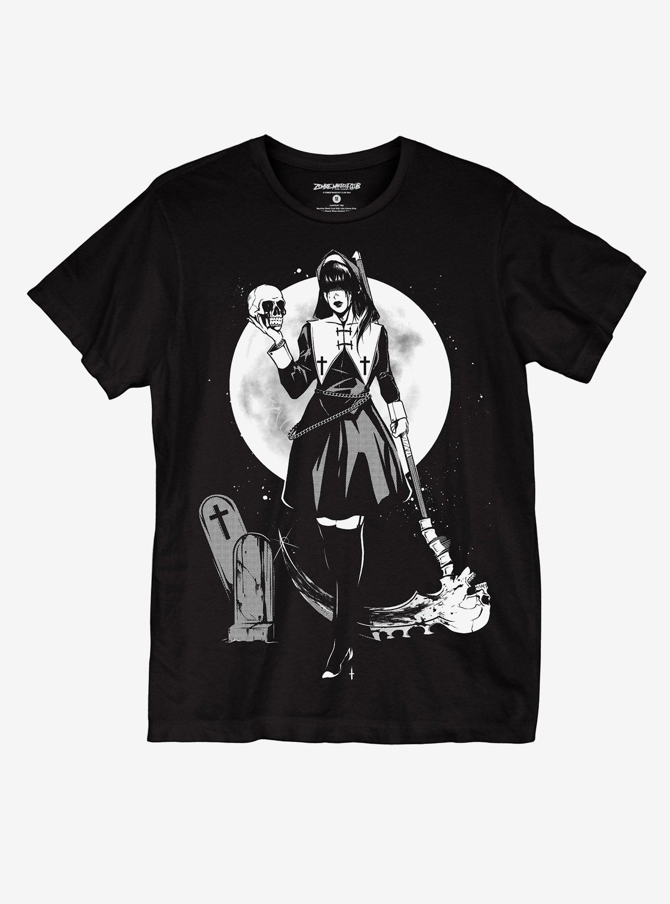 Grim Reaper Girl T-Shirt By Zombie Makeout Club, BLACK, hi-res